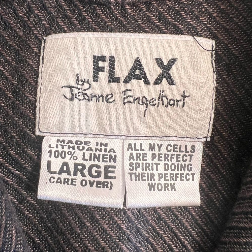 Flax by Jeanne Engelhart Linen Longline Striped Lagenlook Jacket - Picture 5 of 10